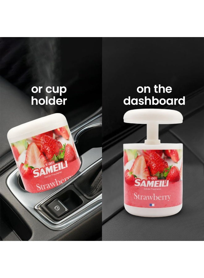 ساميلي معطر جو جل من SAMEILI برائحة الفراولة Y-001 - معطر جل قابل للتعديل بنظام السحب، يوفر تحكمًا طويل الأمد في الروائح الكريهة للسيارة (لوحة القيادة، حامل الأكواب)، المنزل، والمكتب. - Image 5